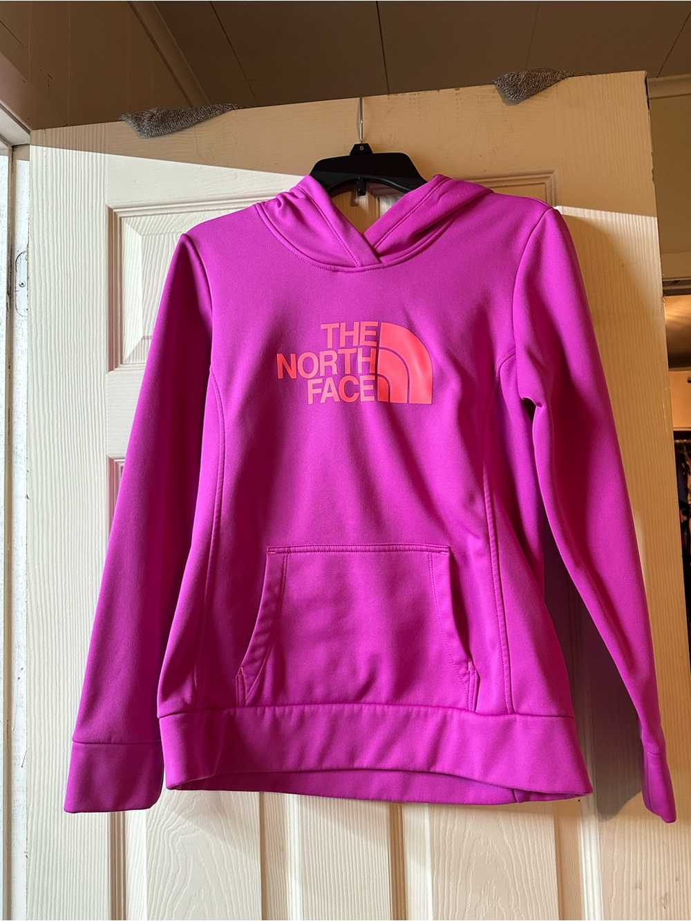 The North Face Women's Pink and Purple Fleece Hoodie